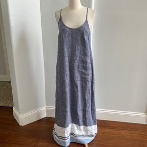 Linen Maxi Dress With Adjustable Spagetti Strap Size XS
